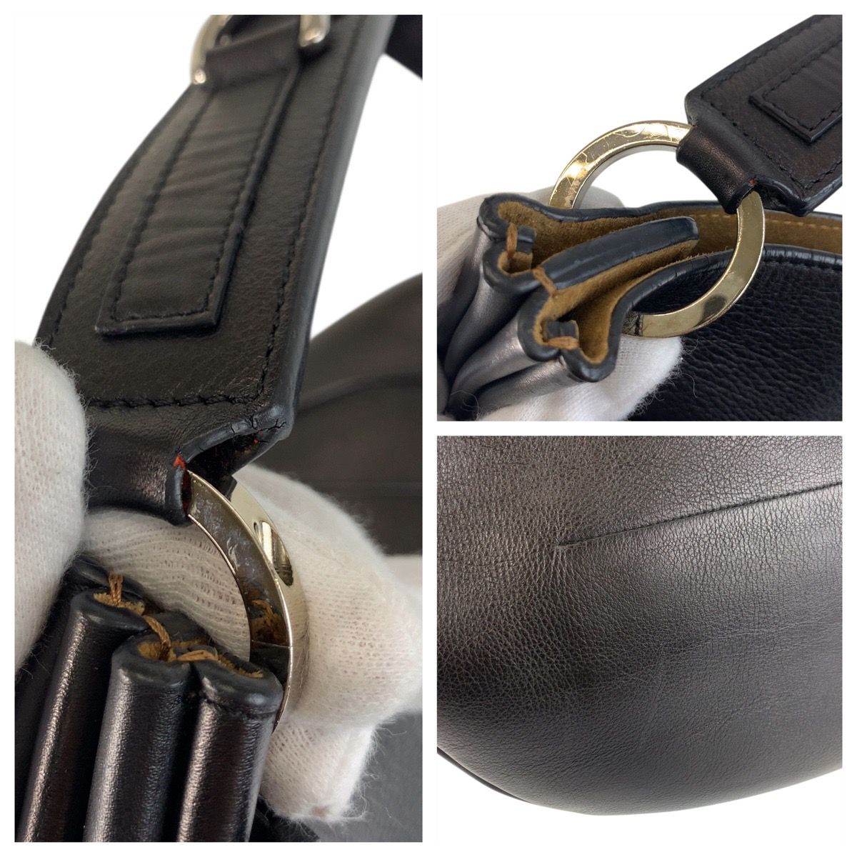 美品 LOEWE ロエベ ショルダーバッグ アナグラム ロゴ型押し