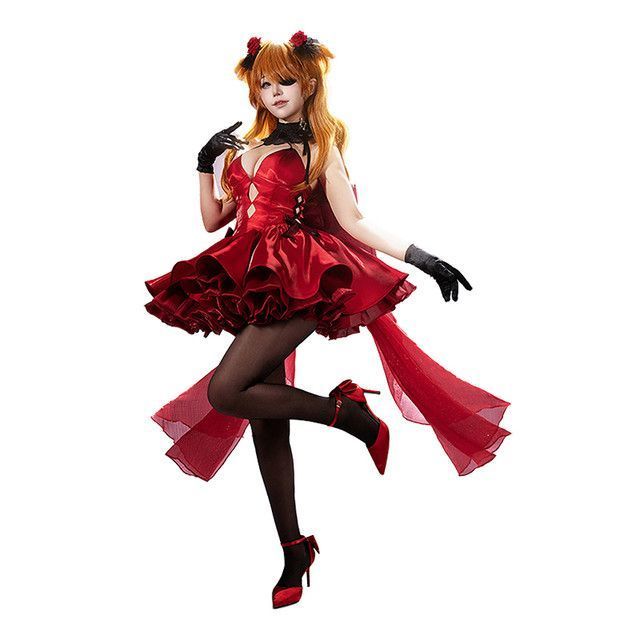 コスプレ衣装エヴァンゲリオン式波 アスカ ラングレーハイヒール勝利の女神コスチューム綾波レイアニメレディースニーケドレス