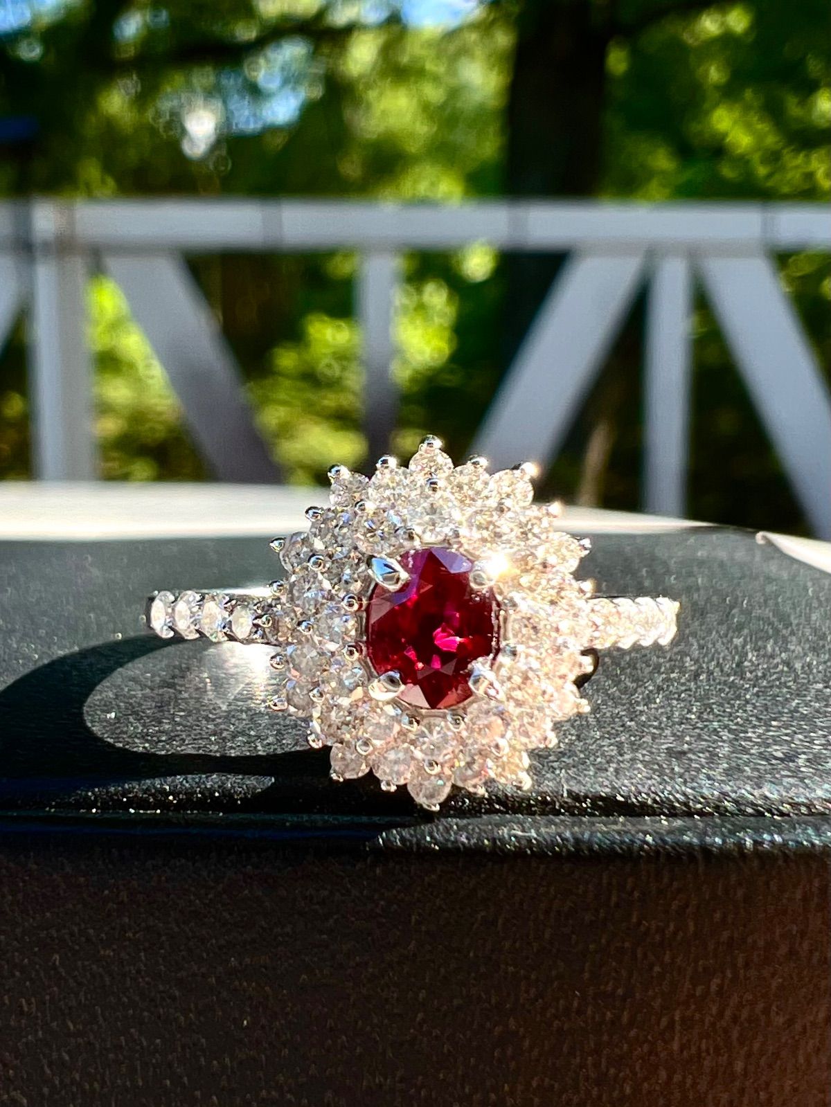 Pt950 Burma産 No heat & Pigeon ルビーダイヤモンドリング GIA鑑別書