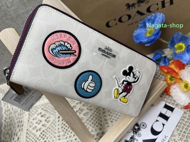 COACH 財布 コーチ 長財布シグネチャーコーチ ディズニーコラボ ホワイトマルチバレタインディー プレゼント ギフト 贈り物 財布 レディース  ファッション ブランド 新品未使用 F3733 A237 98 - メルカリ