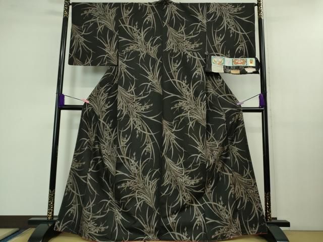 平和屋本店 上 本場大島紬 恵大島織物 二代目 恵美知雄謹製 9マルキ 古代染色純泥染 蘭花 証紙付き ♥ DZAB1160kh5