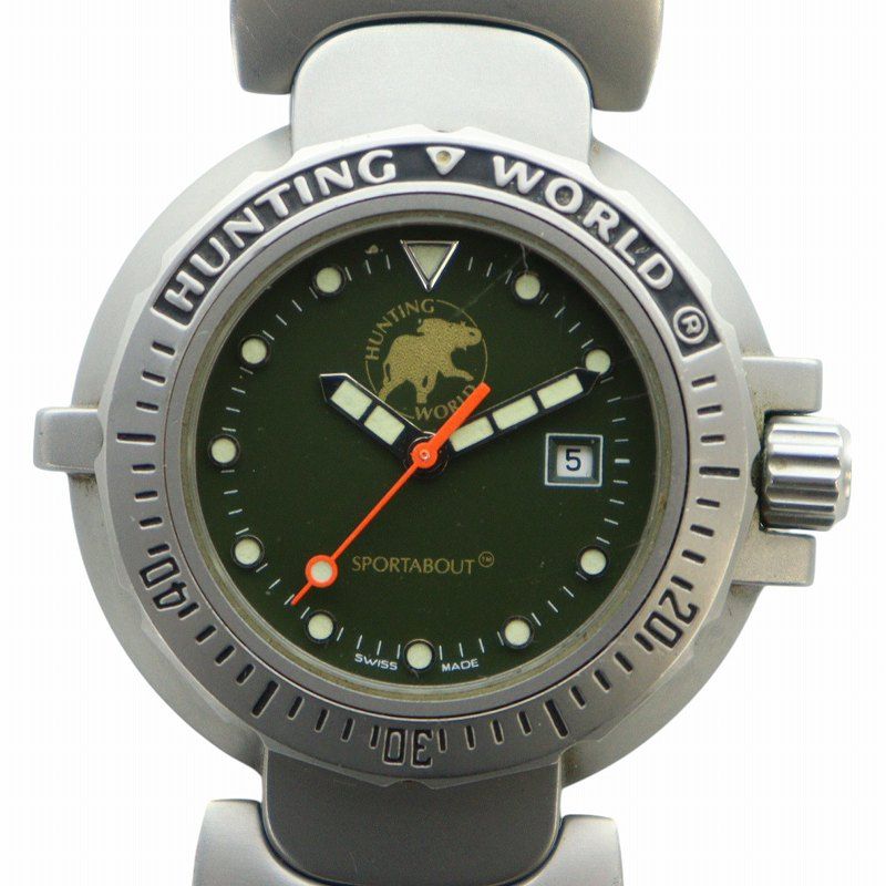 稼働 HUNTING WORLD 腕時計 スポーツアバウト デイト 83 ハンティングワールド HUNTING WORLD スポーツアバウト