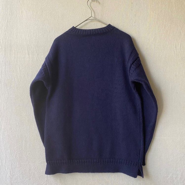 イギリス製 Guernsey WOOLLENS ガンジー セーター / 40 ネイビー