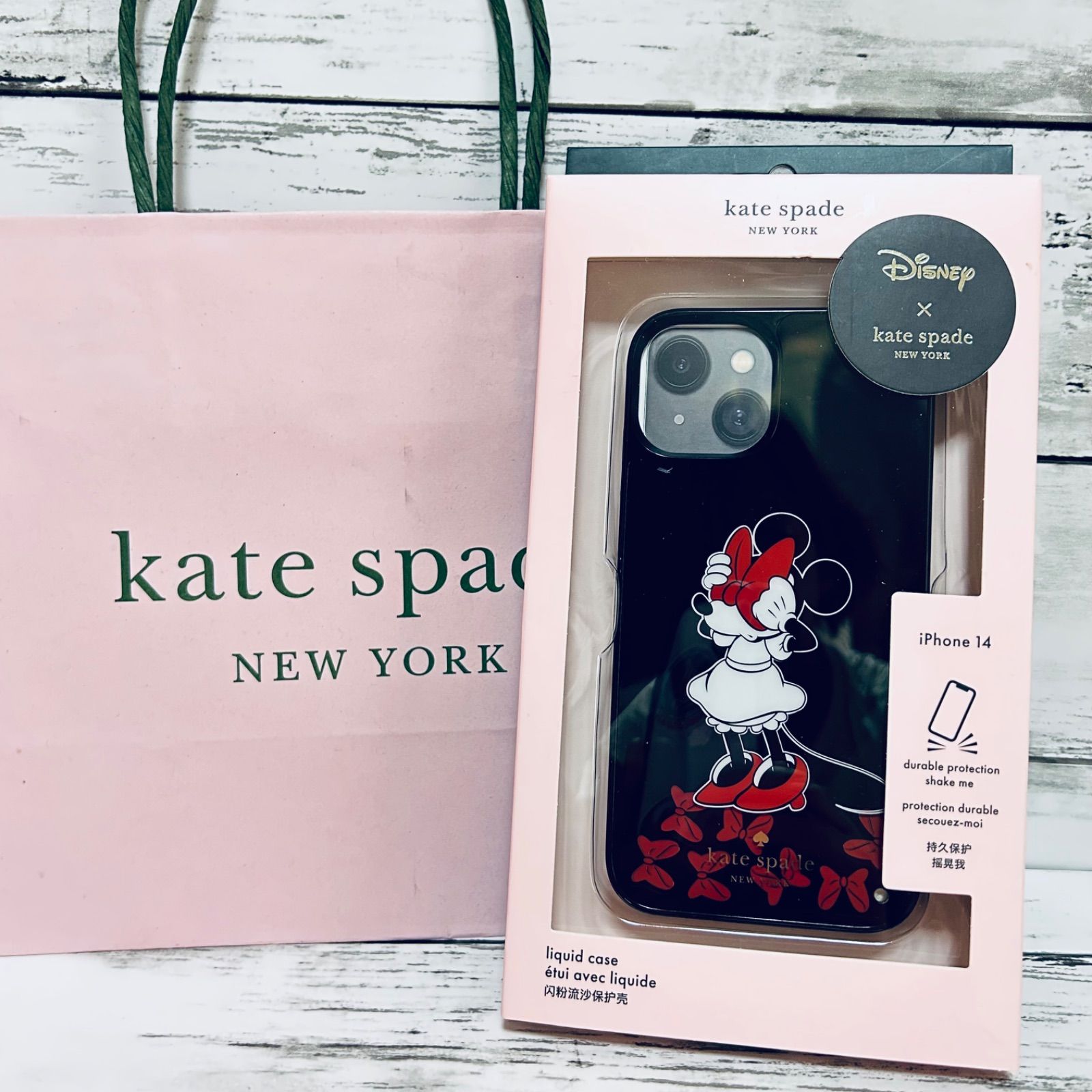 正規品】新品 katespade ディズニーコラボ ミニー iPhone14ケース