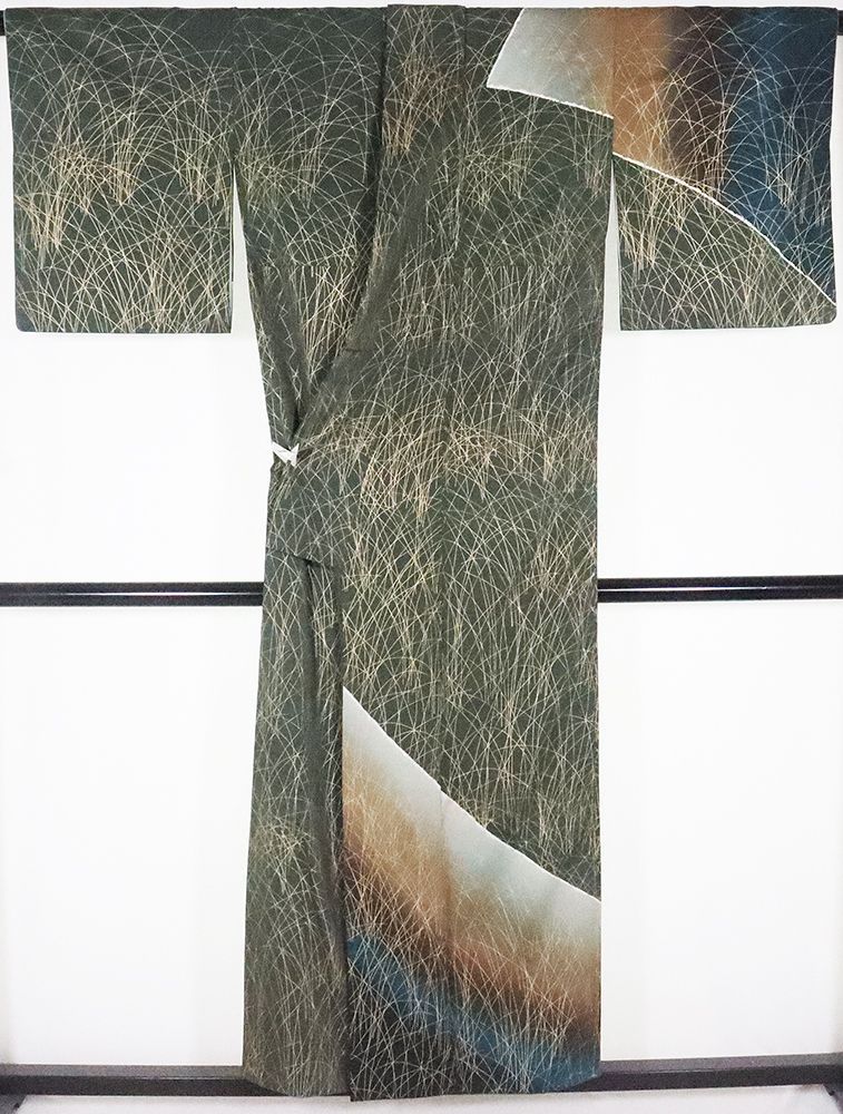 斉藤三才氏作 訪問着 正絹 草柄 緑 7号 Sサイズ ki20663 美品 - メルカリ