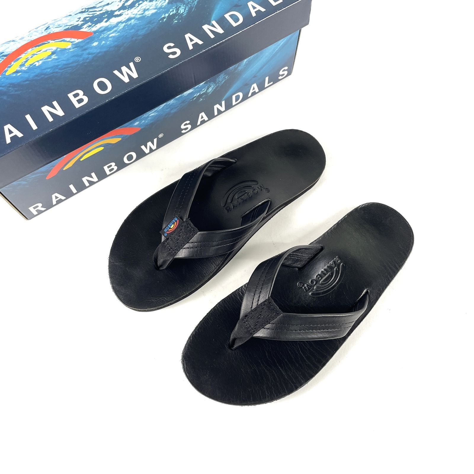 RAINBOW SANDALS レインボーサンダルズ クラシックレザーシングルレイヤーサンダル レザーサンダル トングサンダル Mサイズ ブラック