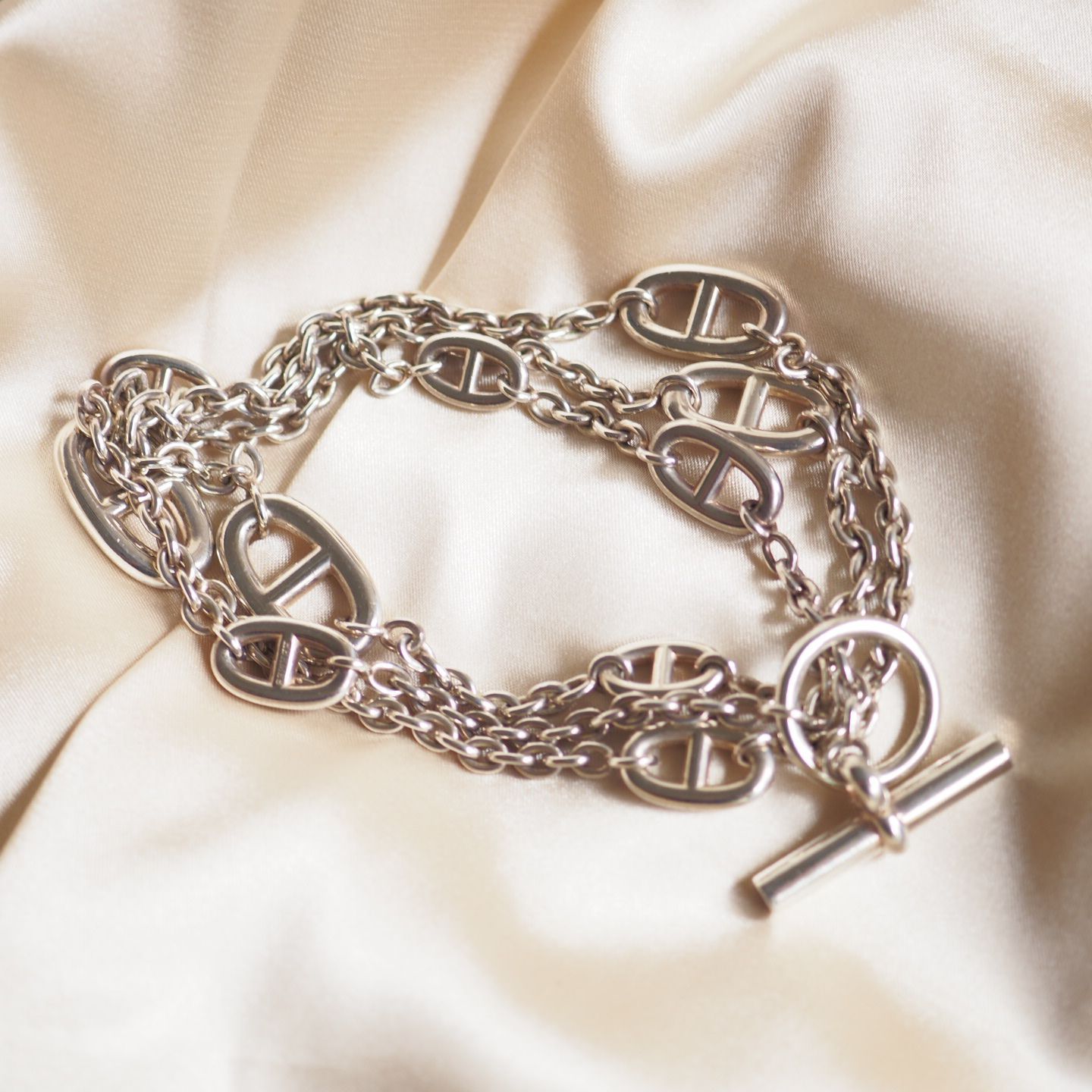 エルメス シェーヌダンクル ファランドール80 ケース無し価格 HEREMS エルメス ロングネックレス ファランドール80 シェーヌダンクル