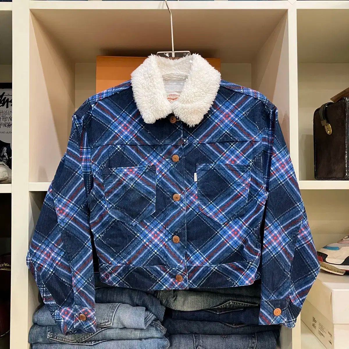 リーバイス コーデュロイ チェック クロップド ジャケット