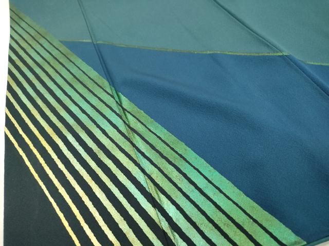 平和屋着物○染色作家 草野一騎 訪問着 南天文 暈し染め 金銀