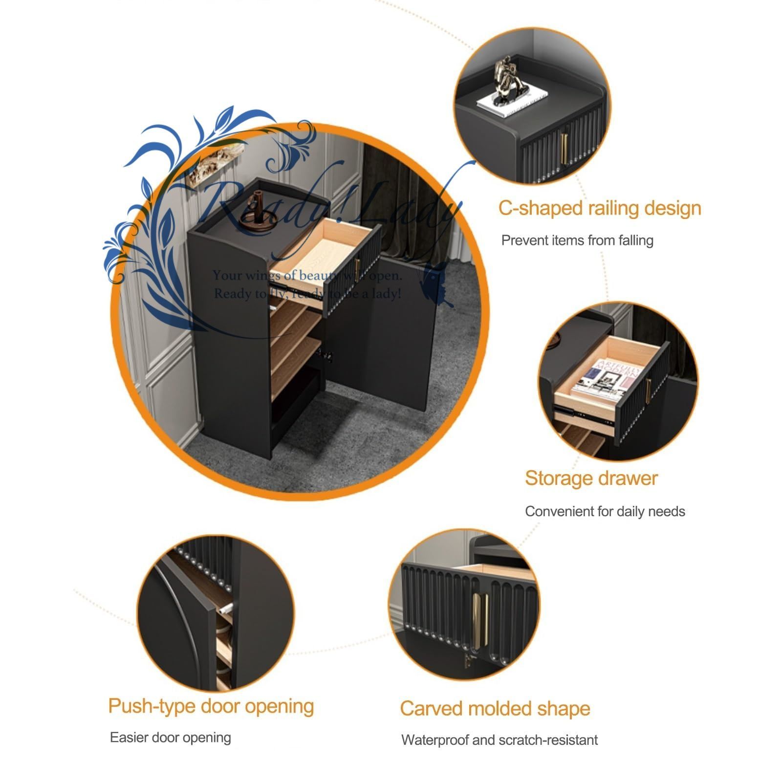 玄関収納 大容量 下駄箱 扉付き 防塵 調整 シューズラック コンパクト おしゃれ 玄関廊下のスペースを節約できる収納ラック Gray 50cm MARWIL-DEMENAGEMENTS_CH