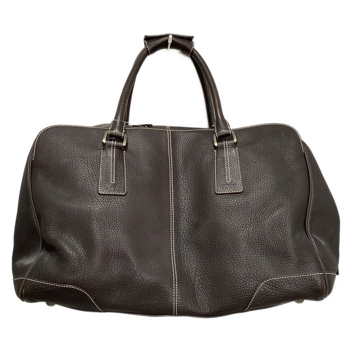 TOD S トッズ ボストンバッグ - ダークブラウン 本体ロックなし レザー DECORATOM_COM_BR