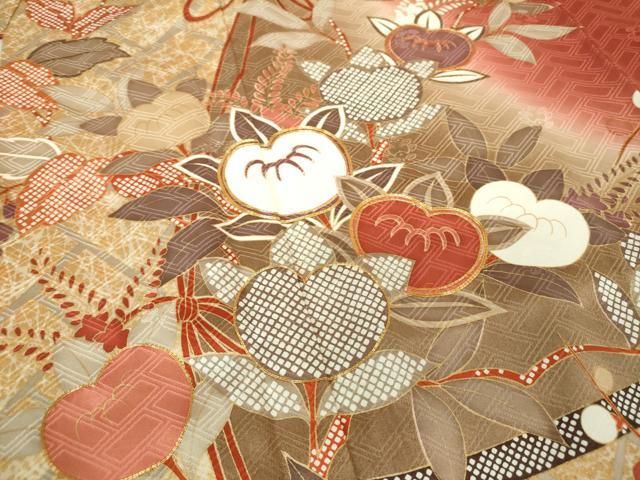 平和屋着物○十日町老舗ブランド 吉澤友禅 吾妻徳穂 振袖 駒刺繍