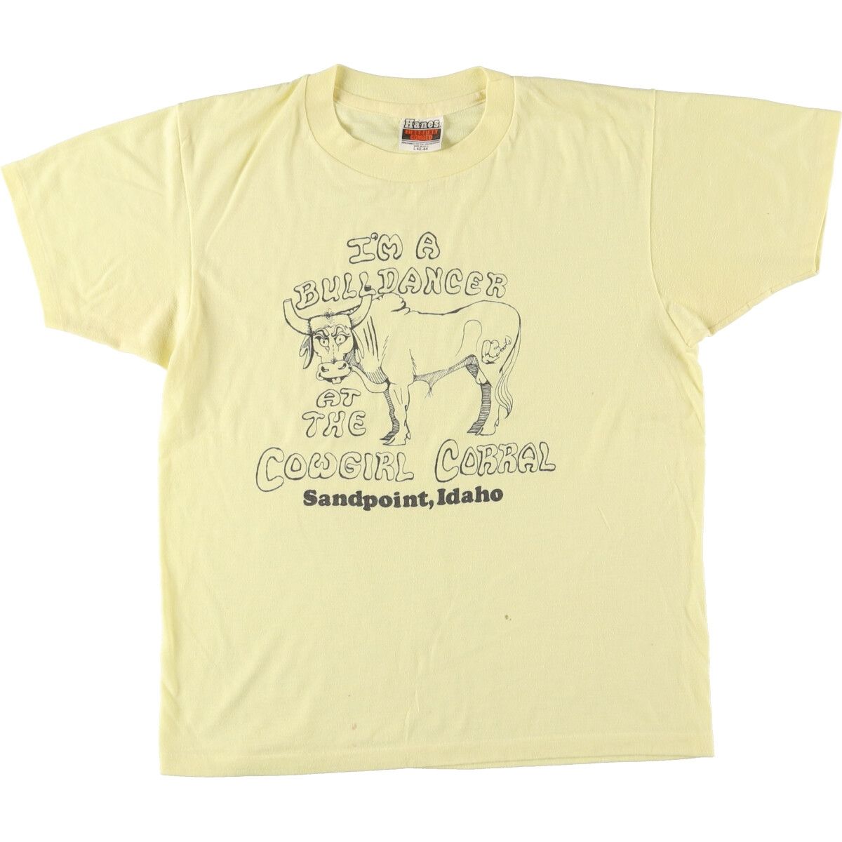 古着 80年代 ヘインズ Hanes FIFTY-FIFTY COMBED オレンジタグ プリントTシャツ USA製 L メンズS ヴィンテージ/eaa452362