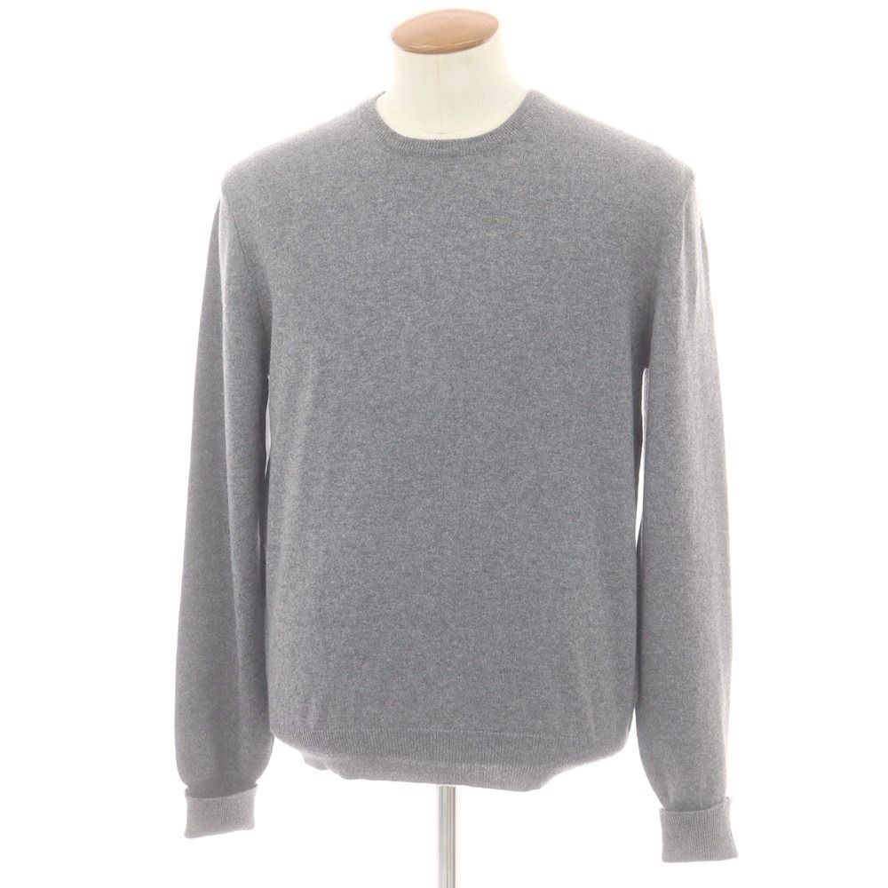 【】バランタイン BALLANTYNE カシミヤ クルーネック プルオーバーニット グレー【サイズ50】【メンズ】