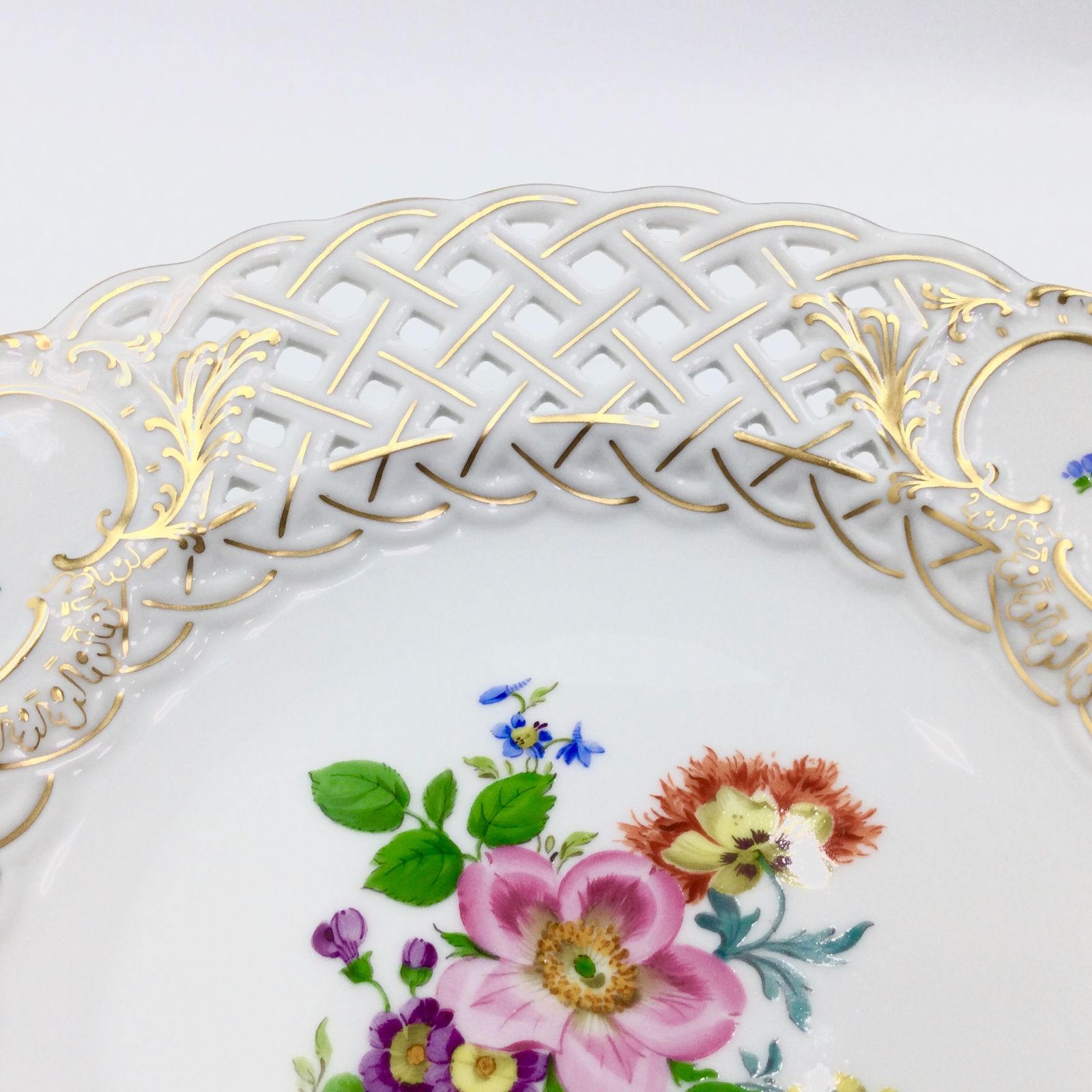 マイセン ベーシックフラワー 5つ花 オープンワーク プレート 紙箱・皿