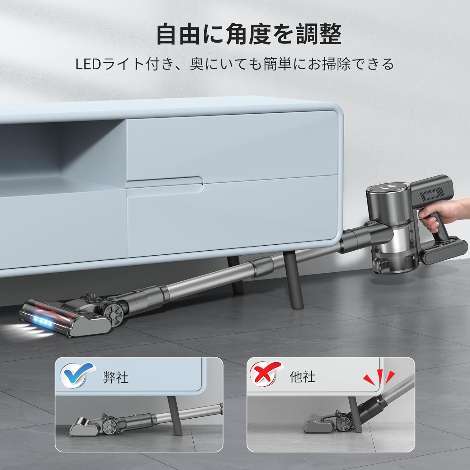 掃除機 コードレス 【45000pa強力吸引・自立式・60分連続稼働 掃除機 コードレス 【45000pa強力吸引・自立式・60分連続稼働