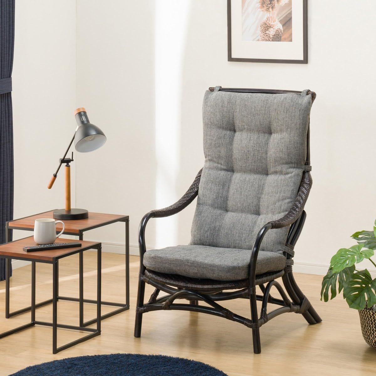 グレー|ブラック NITORI MS23 ラタンチェア 1300755 ニトリ