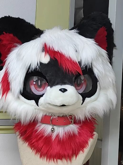 着ぐるみヘッド キツネ NO.129 赤 ブラック 全頭ヘッド ケモノ ファースーツ ぬいぐるみ コスプレ コスチューム kigurumi