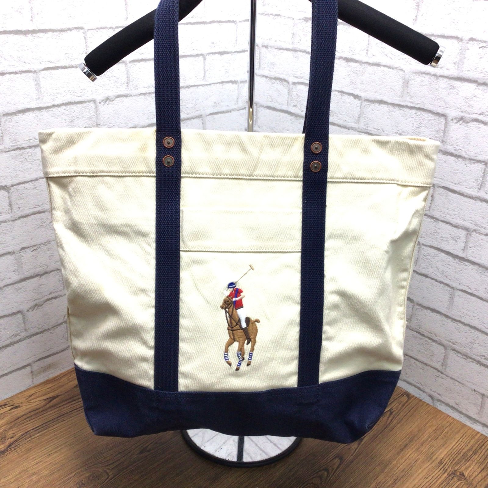 ☆ ポロ ラルフローレン トートバッグ キャンバス ポニー刺繍 NO ☆ ポロ ラルフローレン トートバッグ キャンバス ポニー刺繍 NO