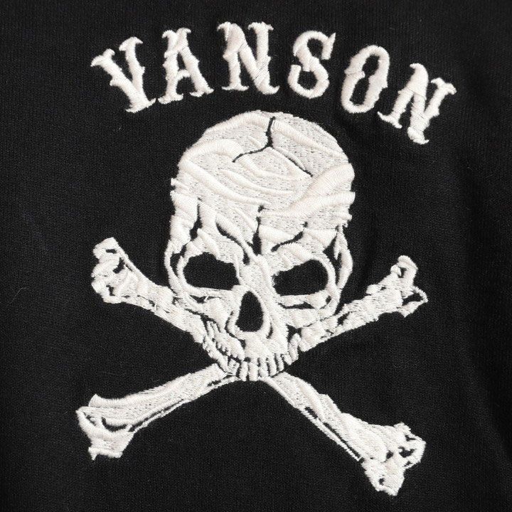 VANSON スカルボーン ロンTEE NVLT-2517 バンソン 刺繍 生地貼り付け