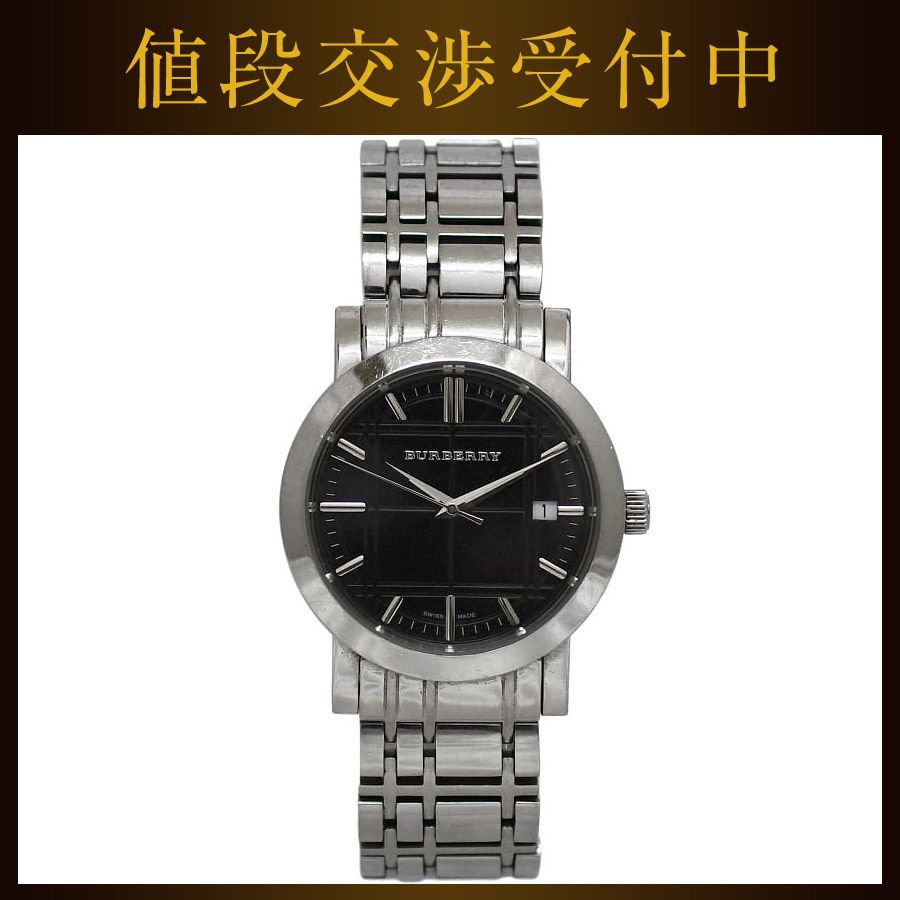 バーバリー 腕時計 ブラック シルバー BU1364 美品 時計 メンズ - メルカリ