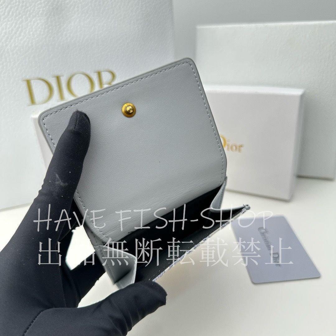 正規品❣️Dior 二つ折り財布 グレー キャンバス Dior 二つ折り財布 グレー キャンバス