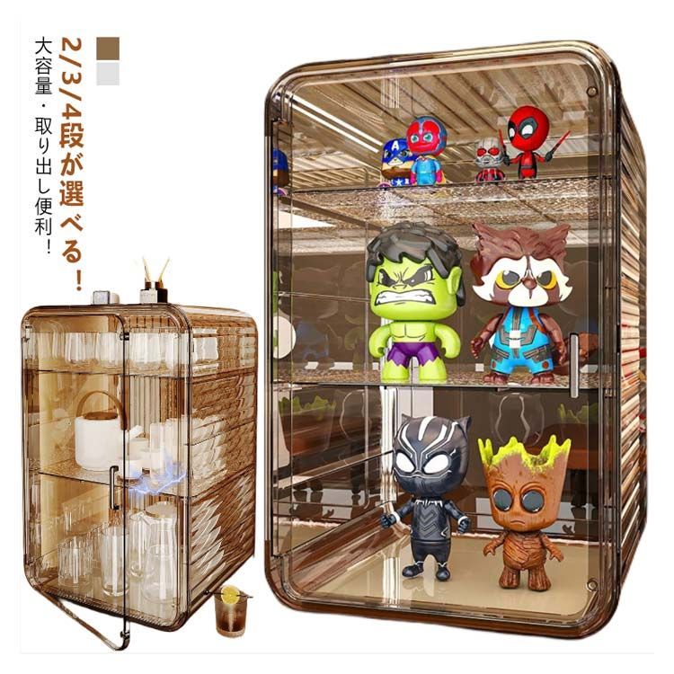 オフィス ミニ食器棚 上置き クリア 卓上 2段 小型 おしゃれ 収納