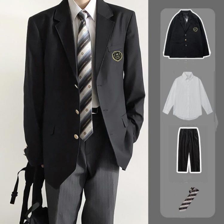 4点セット！男子高校制服 ブレザー スクールジャケット ロングパンツ