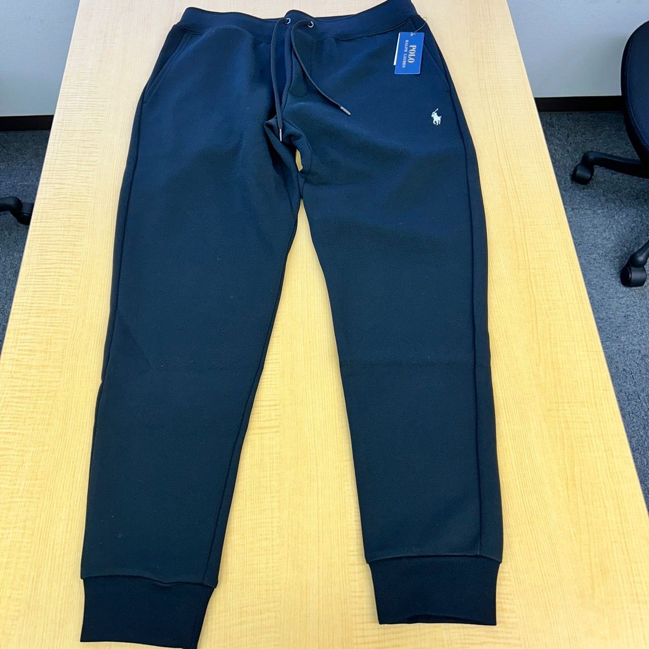 ＊ 【新品・タグ付】POLO RALPH LAUREN　ダブルニットジョガーパンツ　黒　サイズM ＊