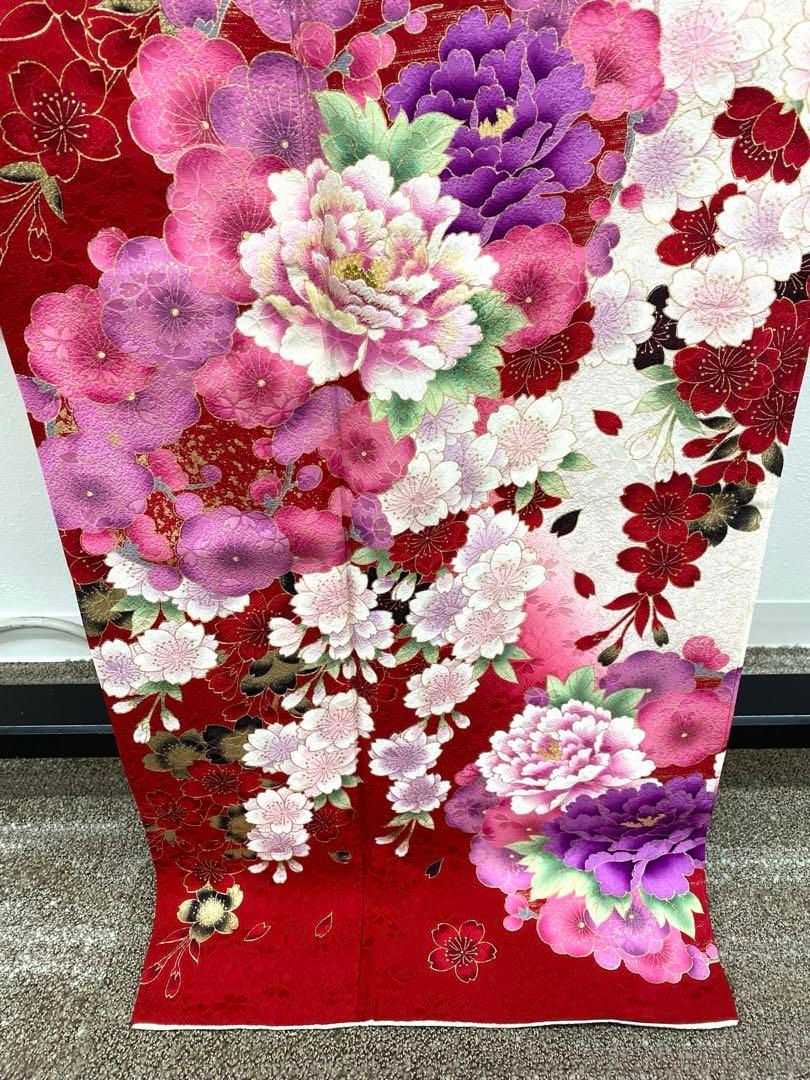 振袖 豪華 金彩 紋意匠 ラメ刺繍 牡丹 桜 梅 身丈168cm - メルカリ