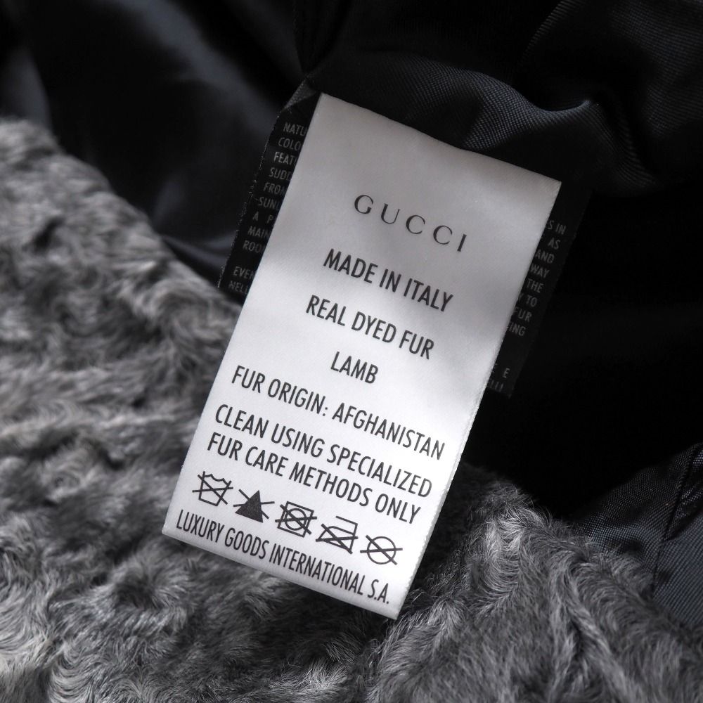 GUCCI グッチ コート サイズ52 ラム ファー ダブル ロングコート