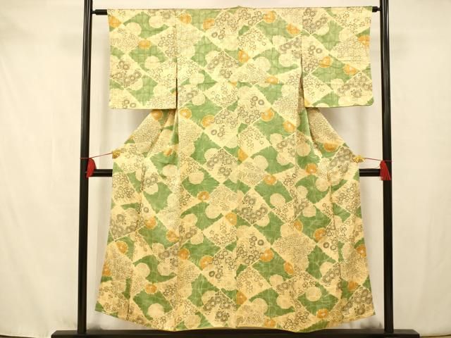 平和屋着物□上質な小紋 手描き 草花文 正絹 逸品 BAAL2455hv