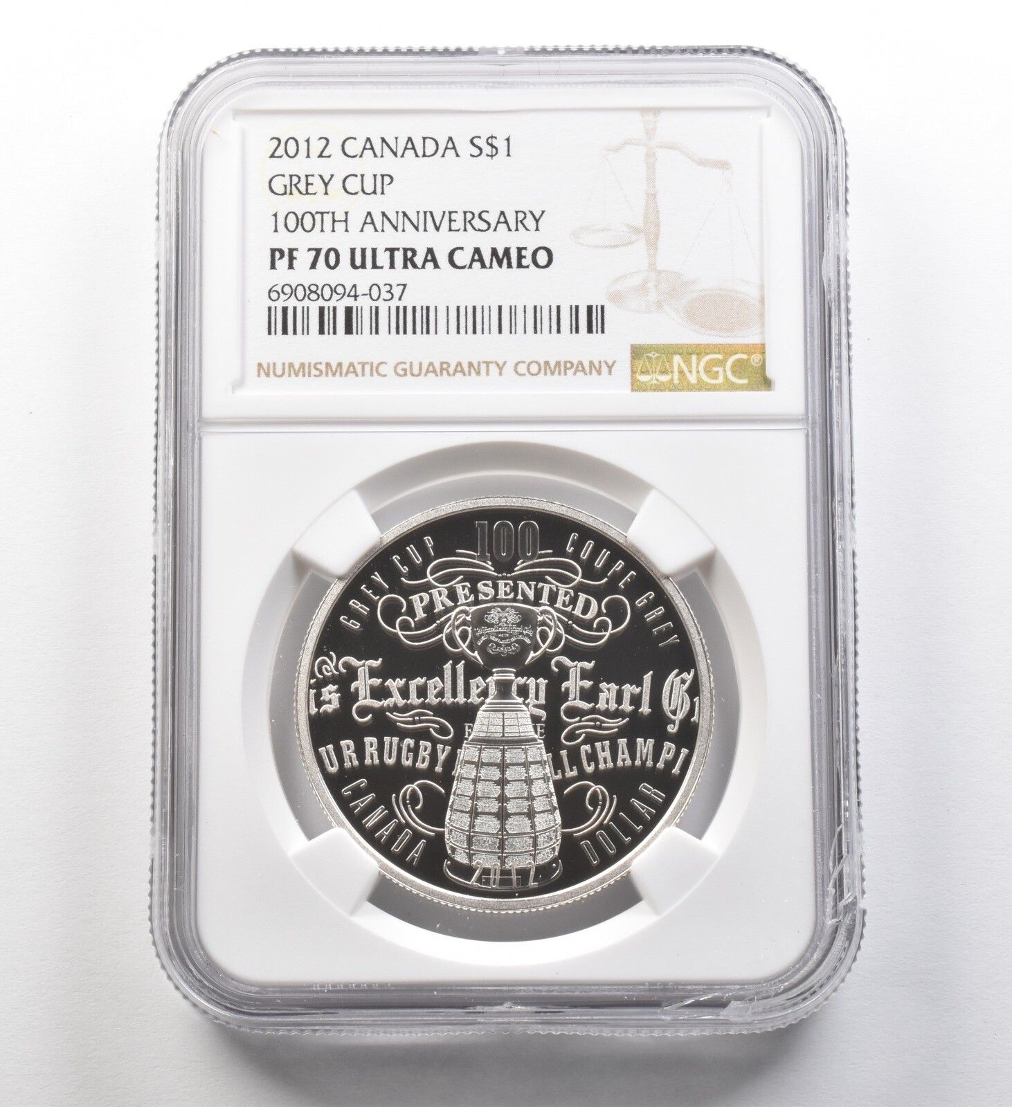 2012年 カナダ シルバーダラー グレイカップ 100周年記念 PF70 UCAM NGC