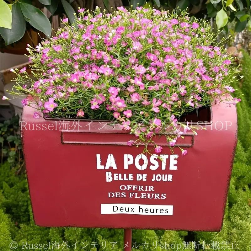 フラワースタンド ポスト型 レッド グリーン ホワイト ヨーロピアン カントリー ガーデン ヴィンテージ調 アイアン ガーデニング 雑貨 ガーデン雑貨 ガーデンインテリア ガーデン インテリア 庭の装飾 お洒落 おしゃれ 4-7