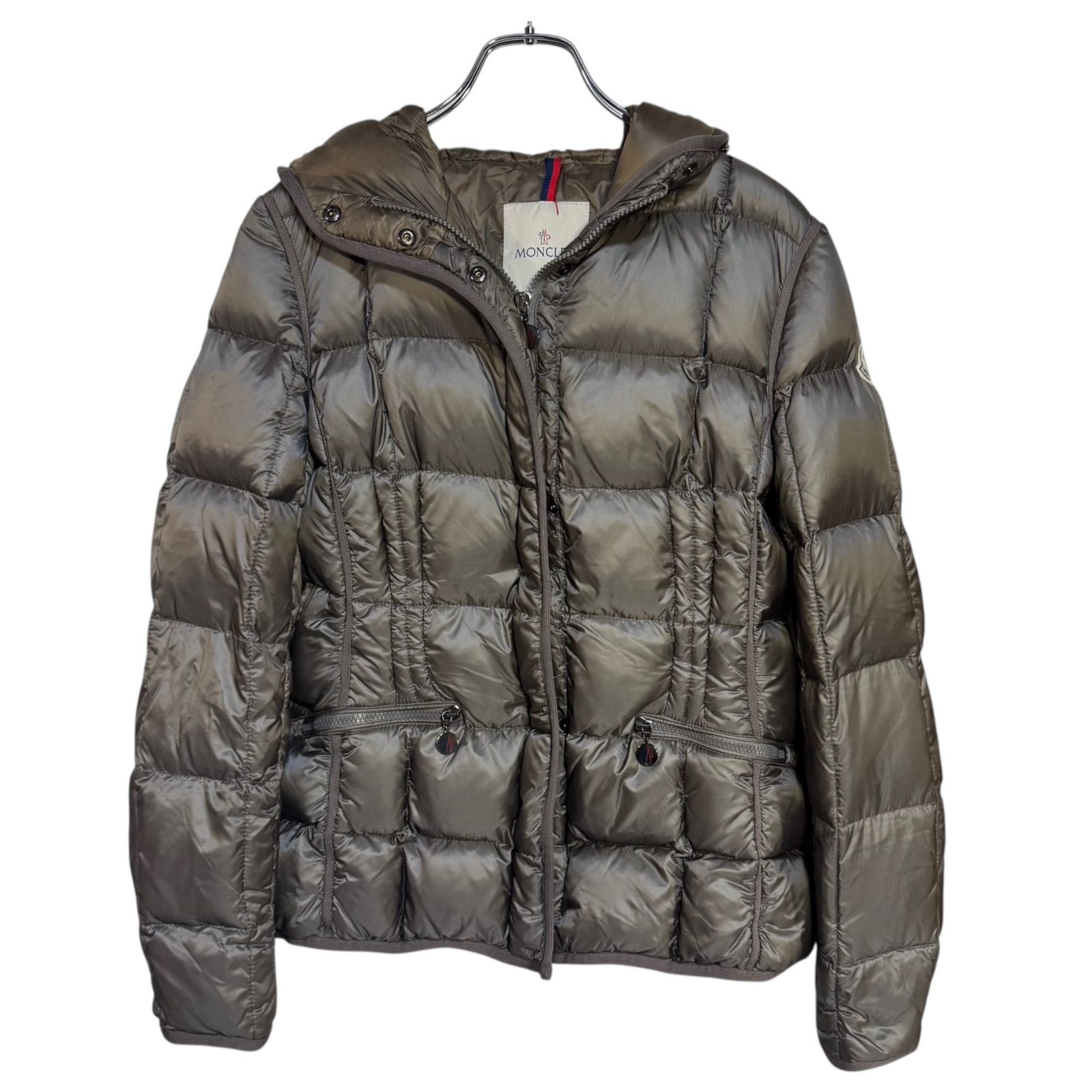 貴貴様モンクレール　グレー　ジップアップ　ジャケットダウン付 130 120cm C362 MONCLER モンクレール ダウンコート アウター グレー