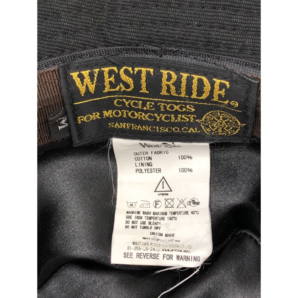 〇〇WEST RIDE ウエストライド 帽子 ハット 中折れハット サイズM ブラック