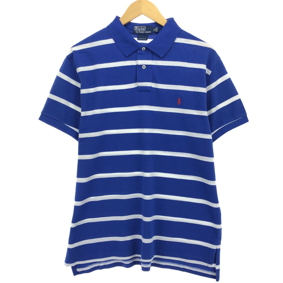 古着 ラルフローレン Ralph Lauren POLO by Ralph Lauren CUSTOM FIT 半袖 ボーダー ポロシャツ メンズXL相当/eaa476081