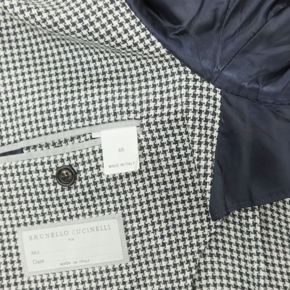 BRUNELLO CUCINELLI リネンウールシルク ハウンドトゥースJKT BRUNELLO CUCINELLI リネンウールシルク ハウンドトゥースJKT