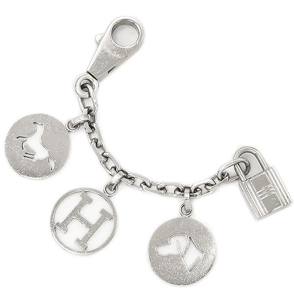 エルメス HERMES バッグチャーム アミュレット 4 ブルロック メタル