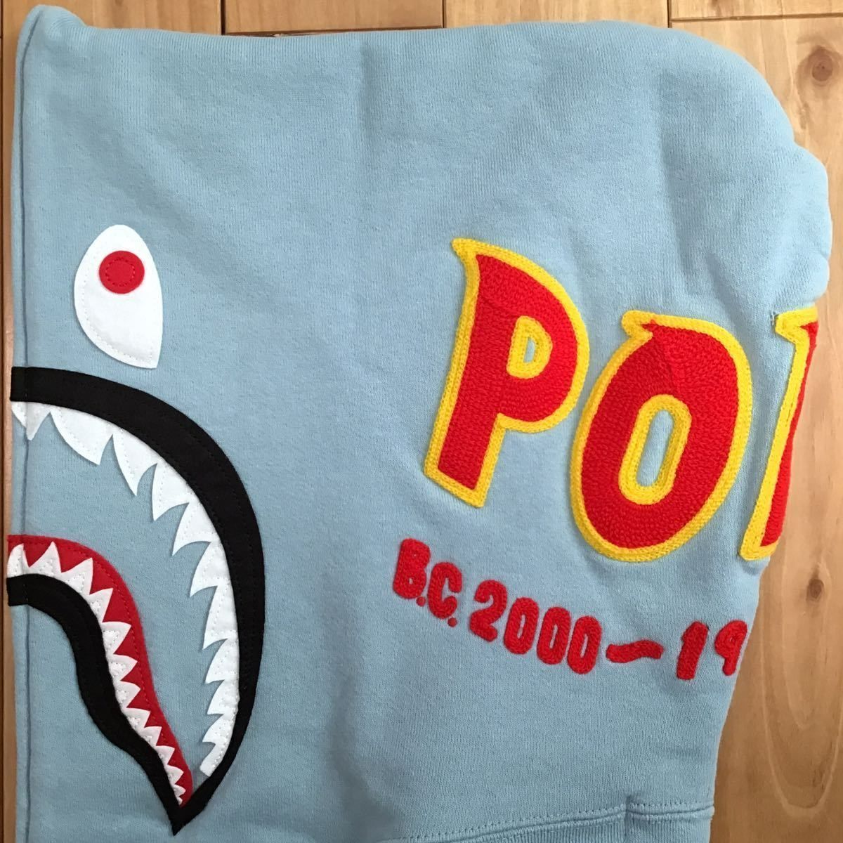 ライトブルー シャーク パーカー Lサイズ a bathing ape BAPE shark