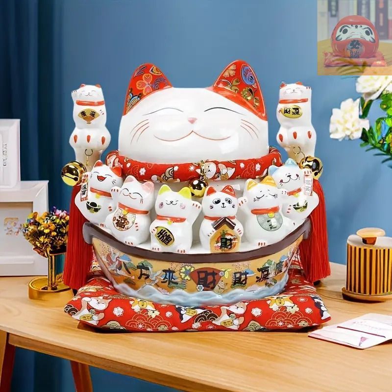 招き猫　ミニ招き猫3個おまけ付き　商売繁盛　幸福を呼び込む　縁起物　貯金箱 招き猫 ミニ招き猫3個おまけ付き 商売繁盛 幸福を呼び込む 縁起物 貯金