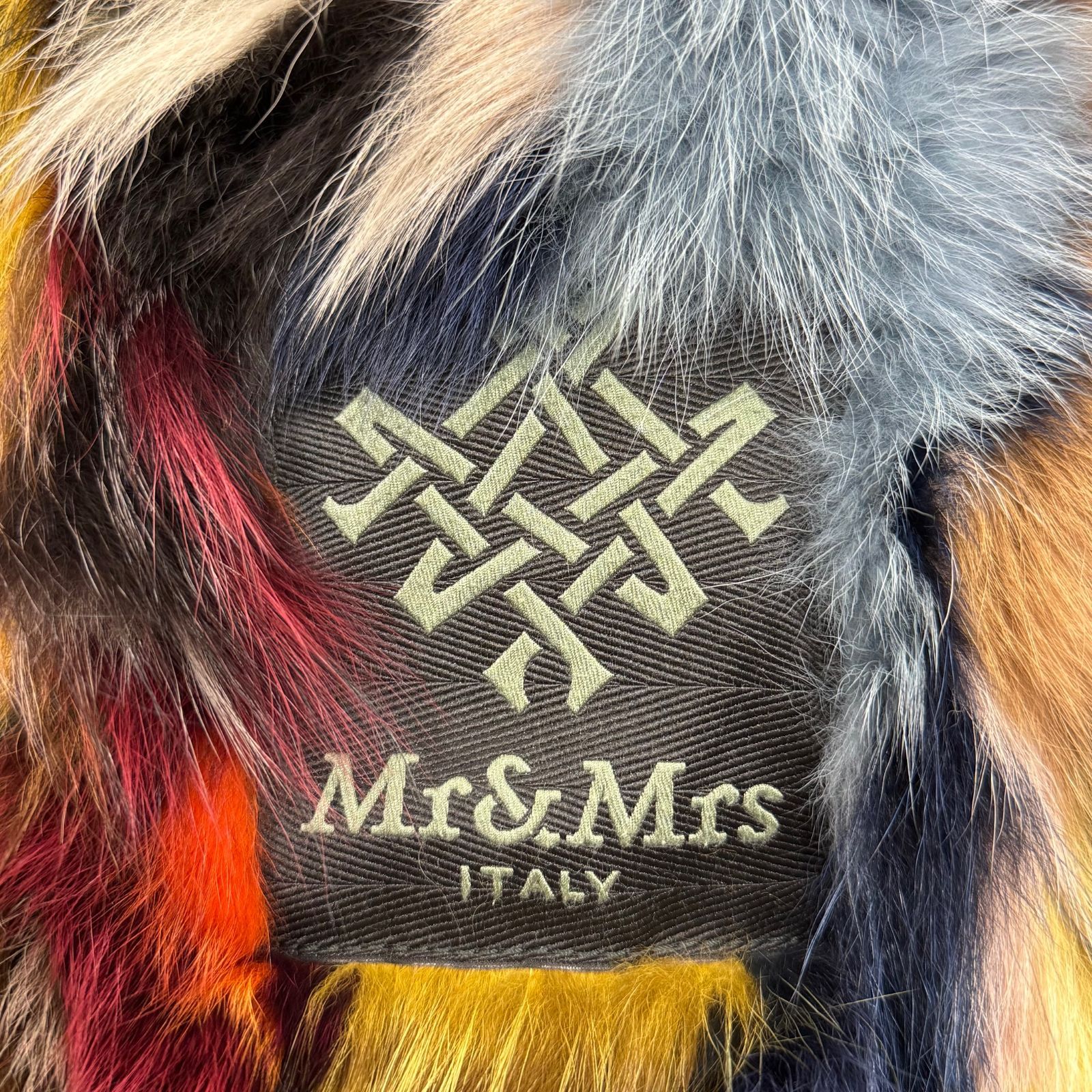 Mr&Mrs ITALY マルチカラー フォックスファー モッズコート ジャケット