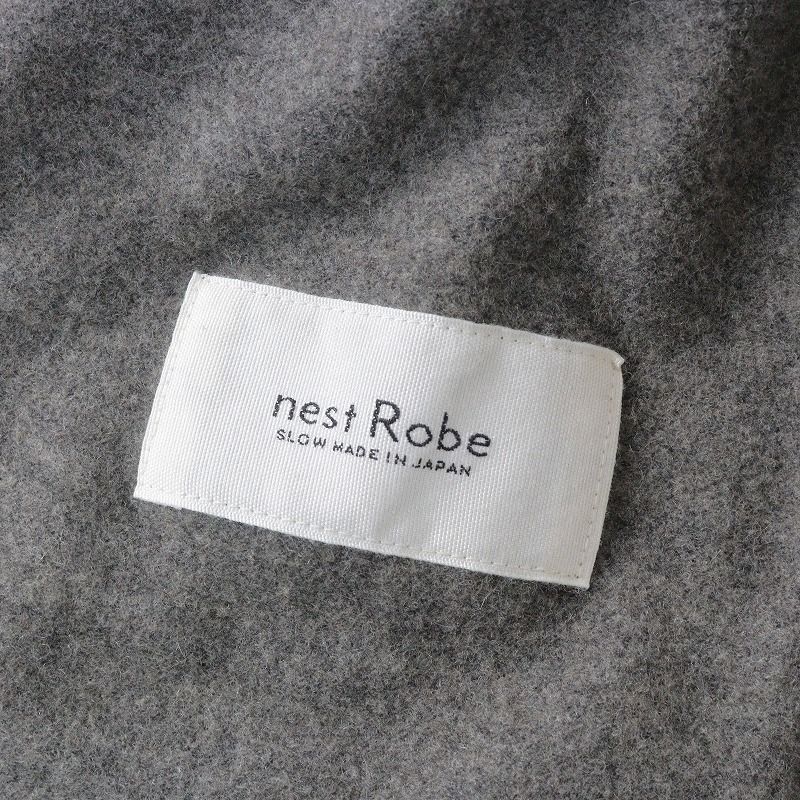 2020AW ネストローブ nest Robe ウールカシミヤ フリースライトコート F/グレージュ アウター 【2400014035131】