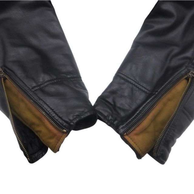 ☆GIORGIO ARMANIジョルジオアルマーニ☆ラムレザーフライトジャケット GIORGIO ARMANI 90s LEATHER FLIGHT JACKET BLACK サイズXL