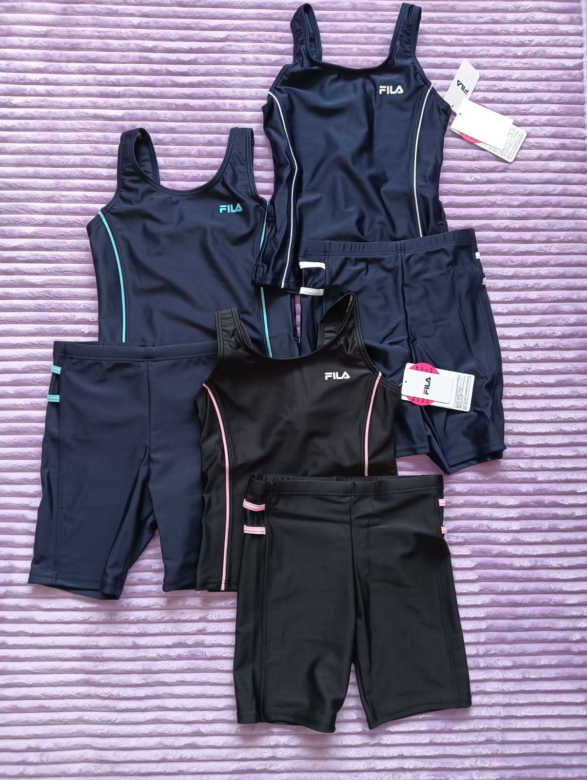 安い，定番 スクール水着　タンキニ　スイムウェア　キッズ　女児　フィラ　セパレート型　パンツタイプ　水着　サイズ　140 150 160 170　新品　未使用品 セパレート水着・ビキニ