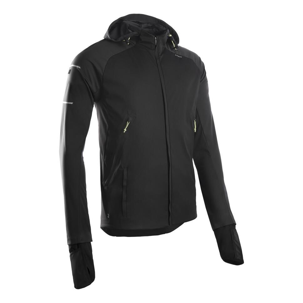 訳あり商品　人気商品　デカトロン　KIPRUN(キプラン) ランニング ウインドブレーカー 防寒 防水 WARM REGUL メンズ　ブラック　Lサイズ