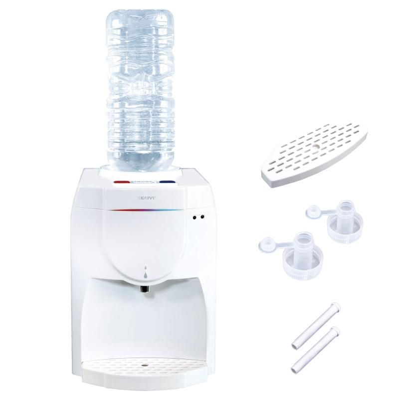 ソウイ SOUYI 卓上 ウォーターサーバー 2L ペットボトル 温冷両用| キャップ付 家庭用 ペットボトルサーバー 卓上タイプ ホワイト