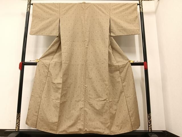 平和屋着物●上質な紬　木目文　正絹　逸品　AAAW4066np 平和屋着物○上質な紬 木目文 正絹 逸品 AAAW4066np