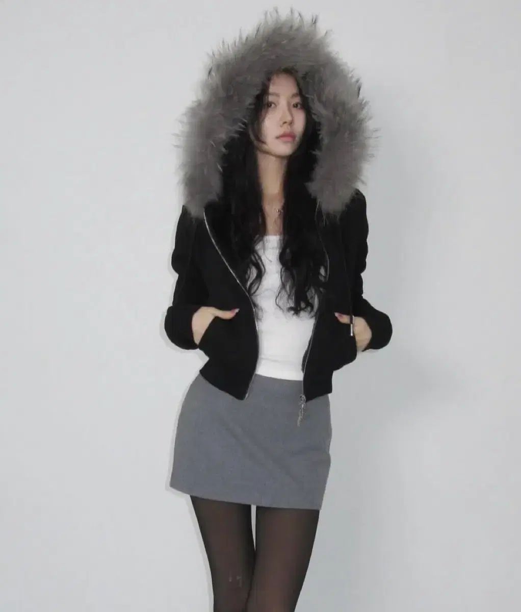 ペイルジェイド フード ジップアップ ウール ウルフ