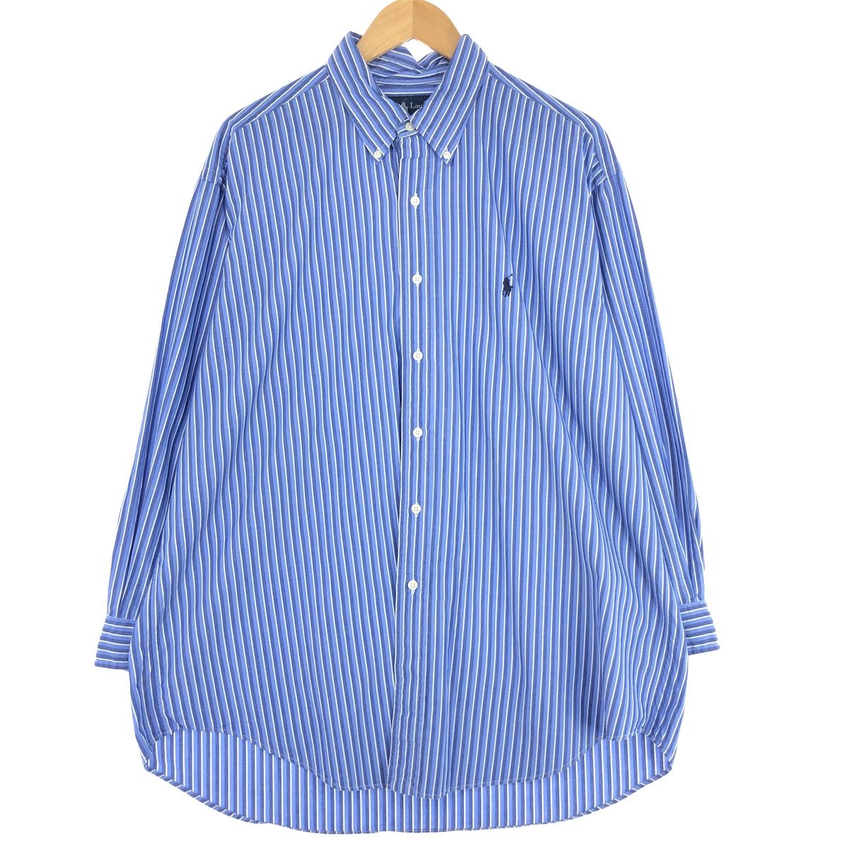 古着 ラルフローレン Ralph Lauren YARMOUTH 長袖 ボタンダウンストライプシャツ メンズXL /eaa443539 【中古】/eaa443539